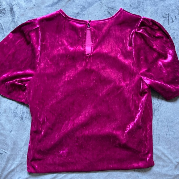 Magenta Velvet Top Size S - Picture 2 of 2